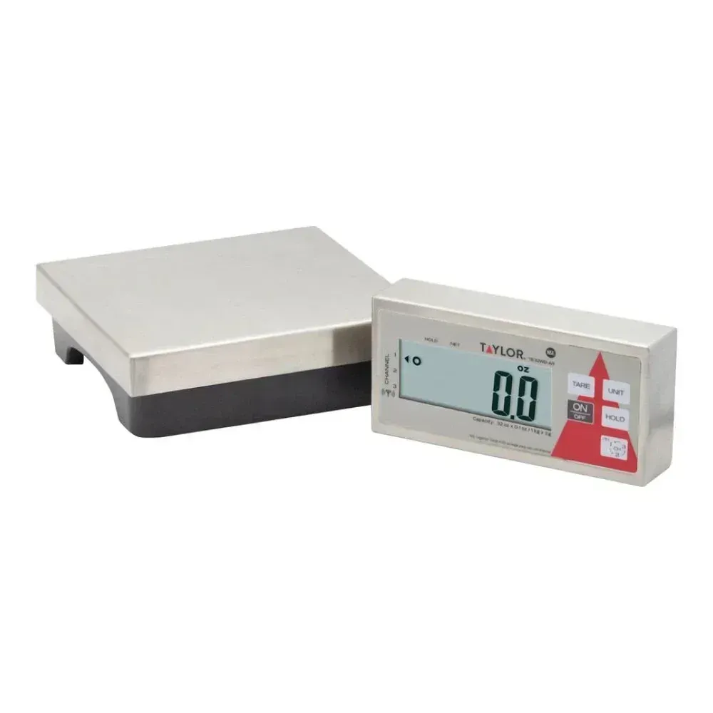 Taylor digital portion control scale with wireless display, offering high accuracy and convenience for efficient portioning in fast-paced kitchens.