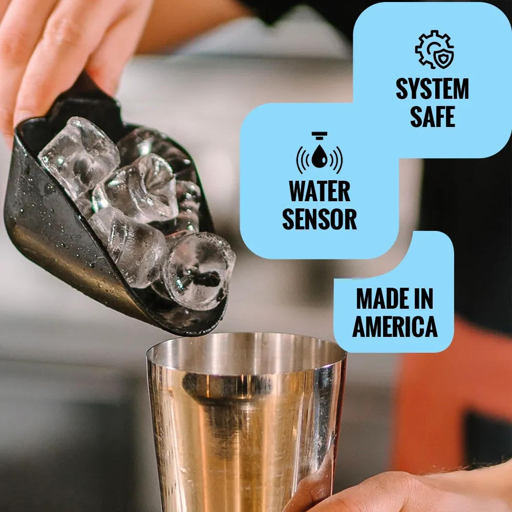 Ice-O-Matic air cooled undercounter gourmet cube ice machine with convenient storage bin, ideal for bars, restaurants, and cafes.