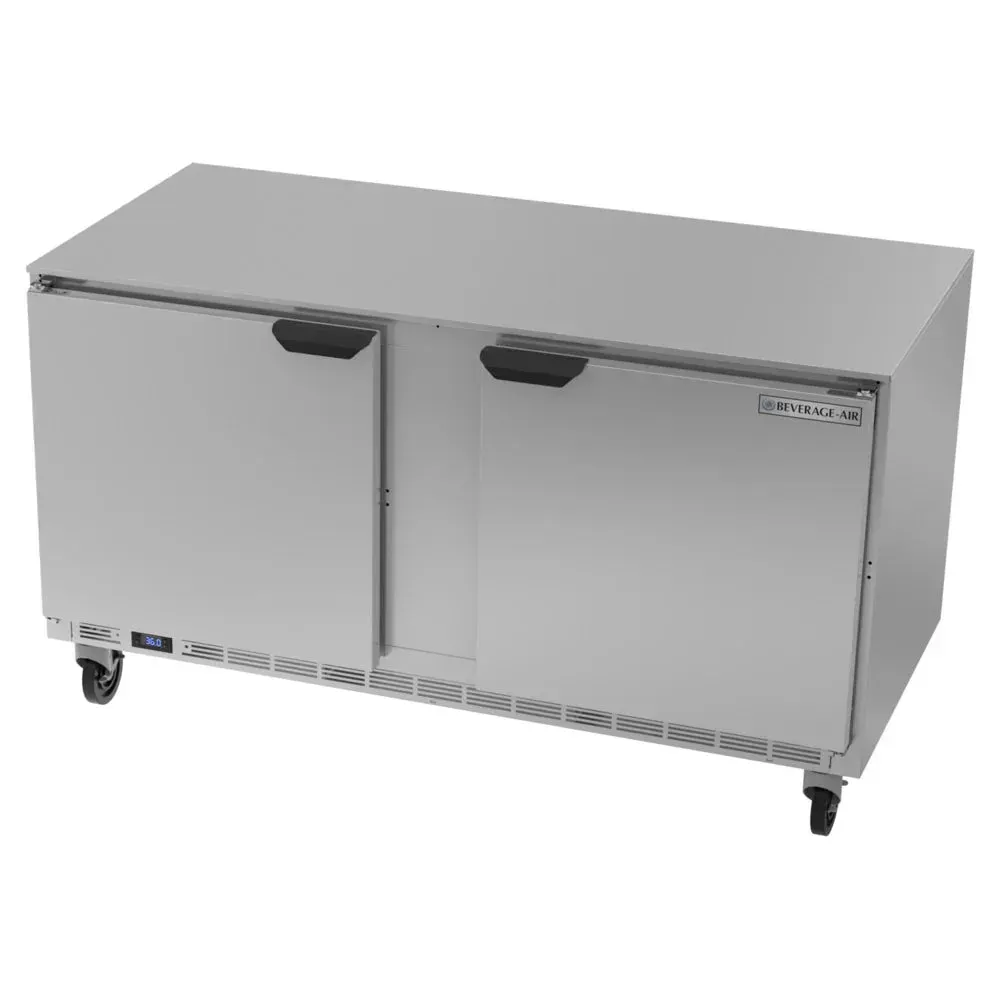 Beverage-Air low-profile undercounter refrigerator stores milk and salads under cafe counters while keeping sight lines clear.