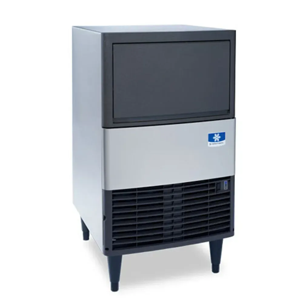 Manitowoc air-cooled undercounter dice cube ice machine with compact bin, built for low to moderate daily use in cafés or office pantries.
