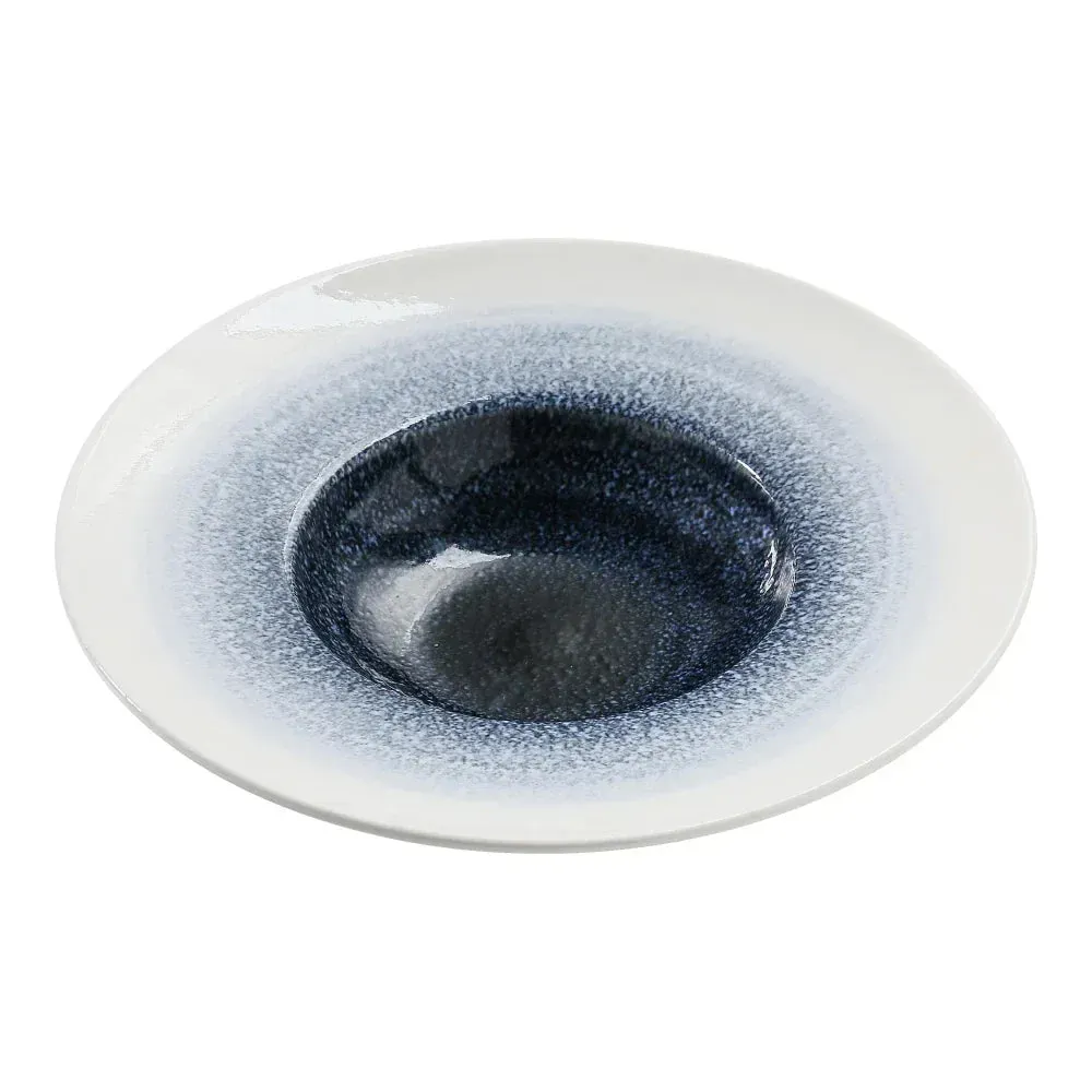 Yanco China round white melamine soup plate, perfect for soups or salads with durable, elegant style for casual or formal dining.