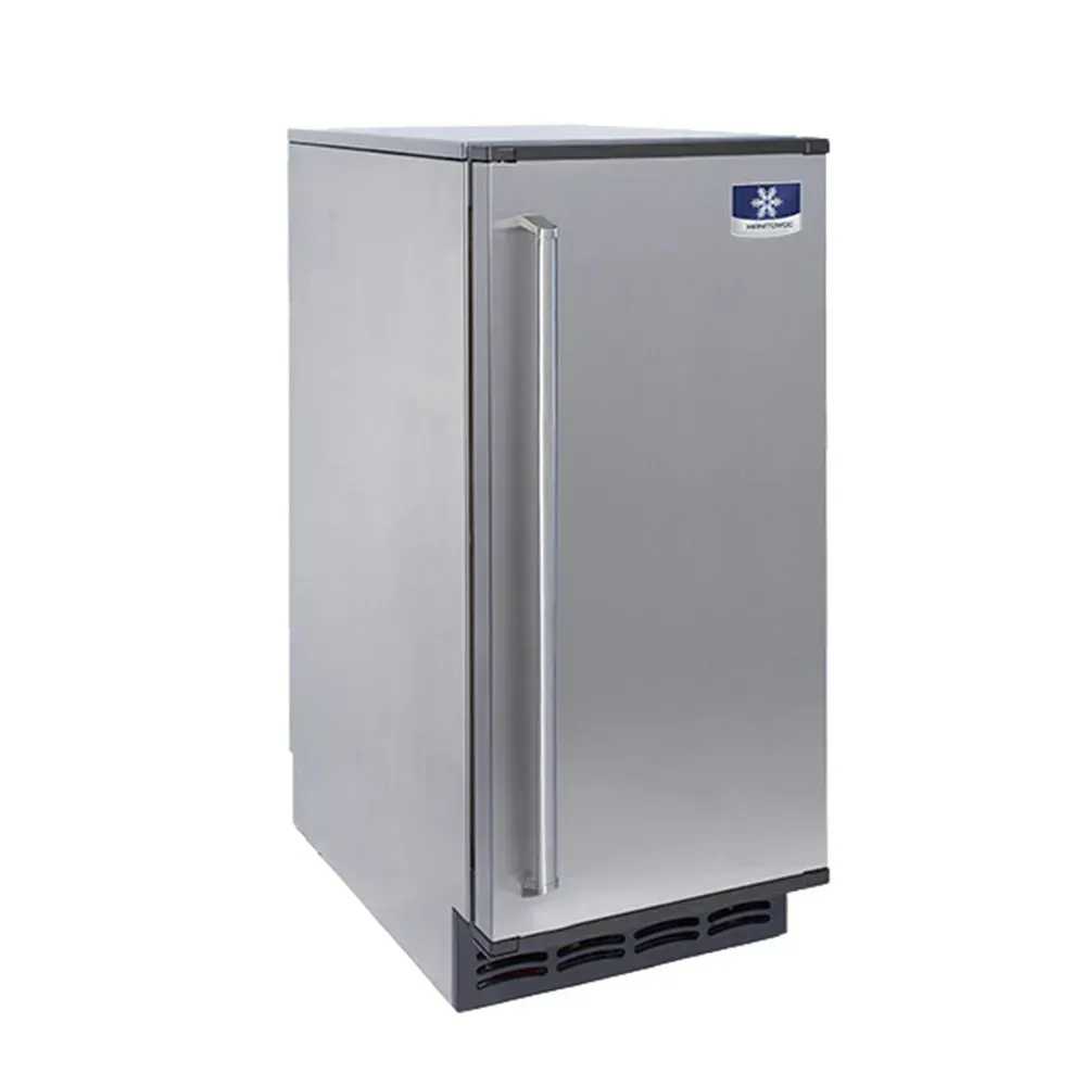 Manitowoc CrystalCraft mini gourmet undercounter cube ice machine with 25 lb bin works great in boutique cafés, small bars, or compact hotel setups.