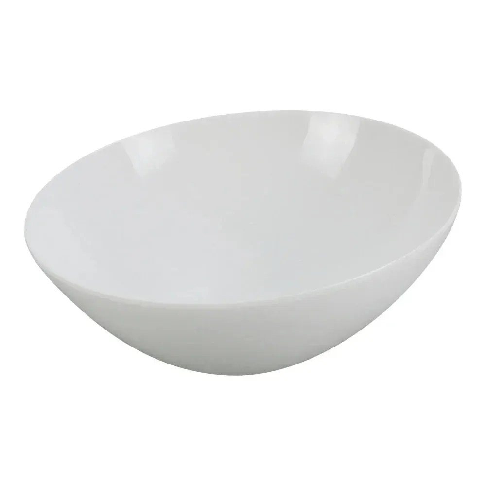 Yanco China white melamine Venice sheer salad bowl, suitable for fresh salads with durability, clean lines, and sophisticated style.