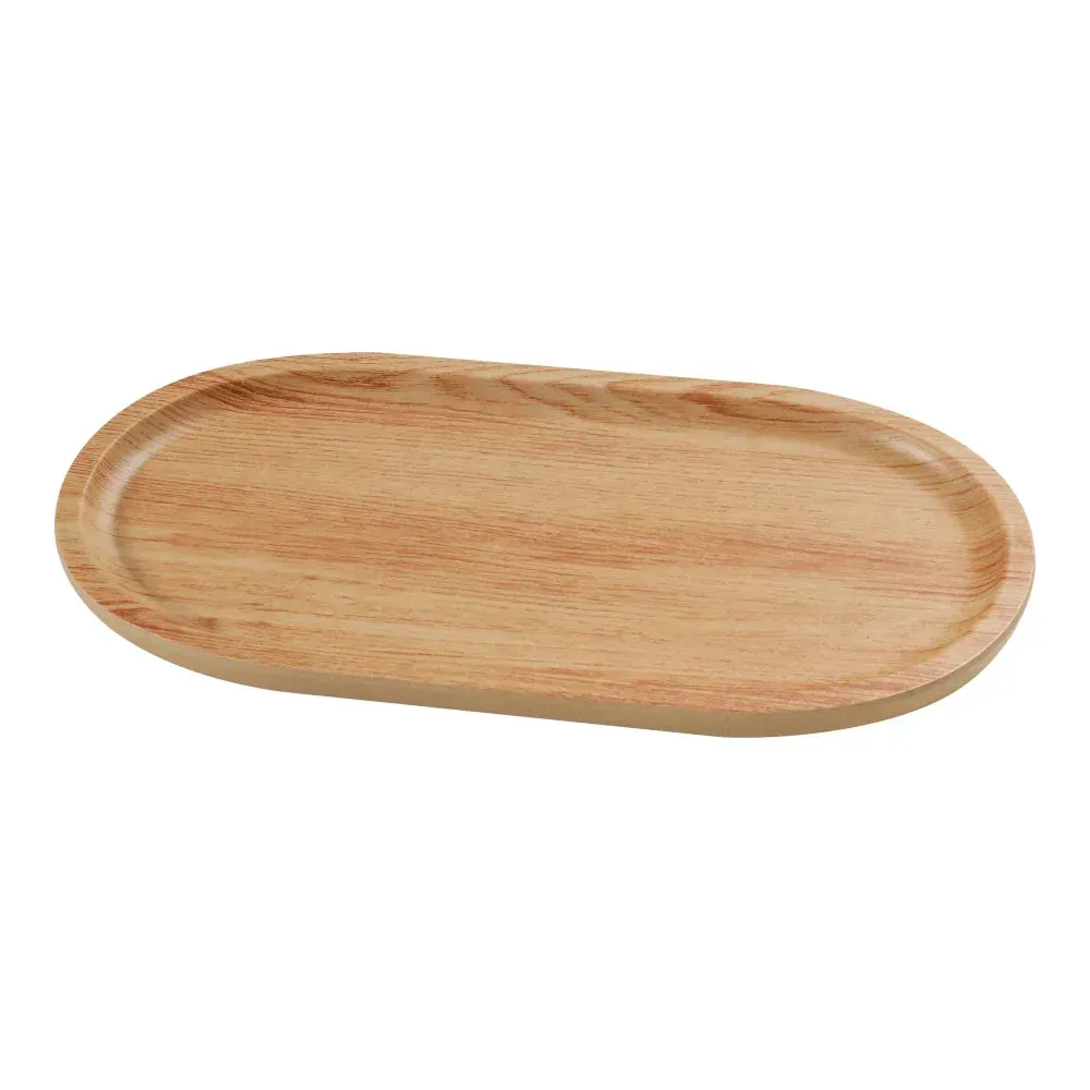 Yanco China golden oak oval tray, ideal for serving various dishes while adding grace, sophistication, and warmth to your dining table.