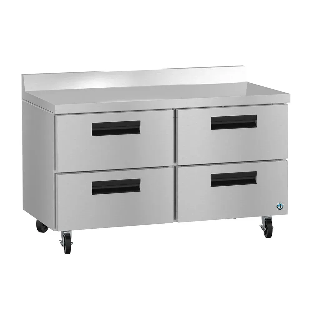 Robust two section freezer by Hoshizaki America with four drawers, designed for easy access and organization in commercial kitchens.