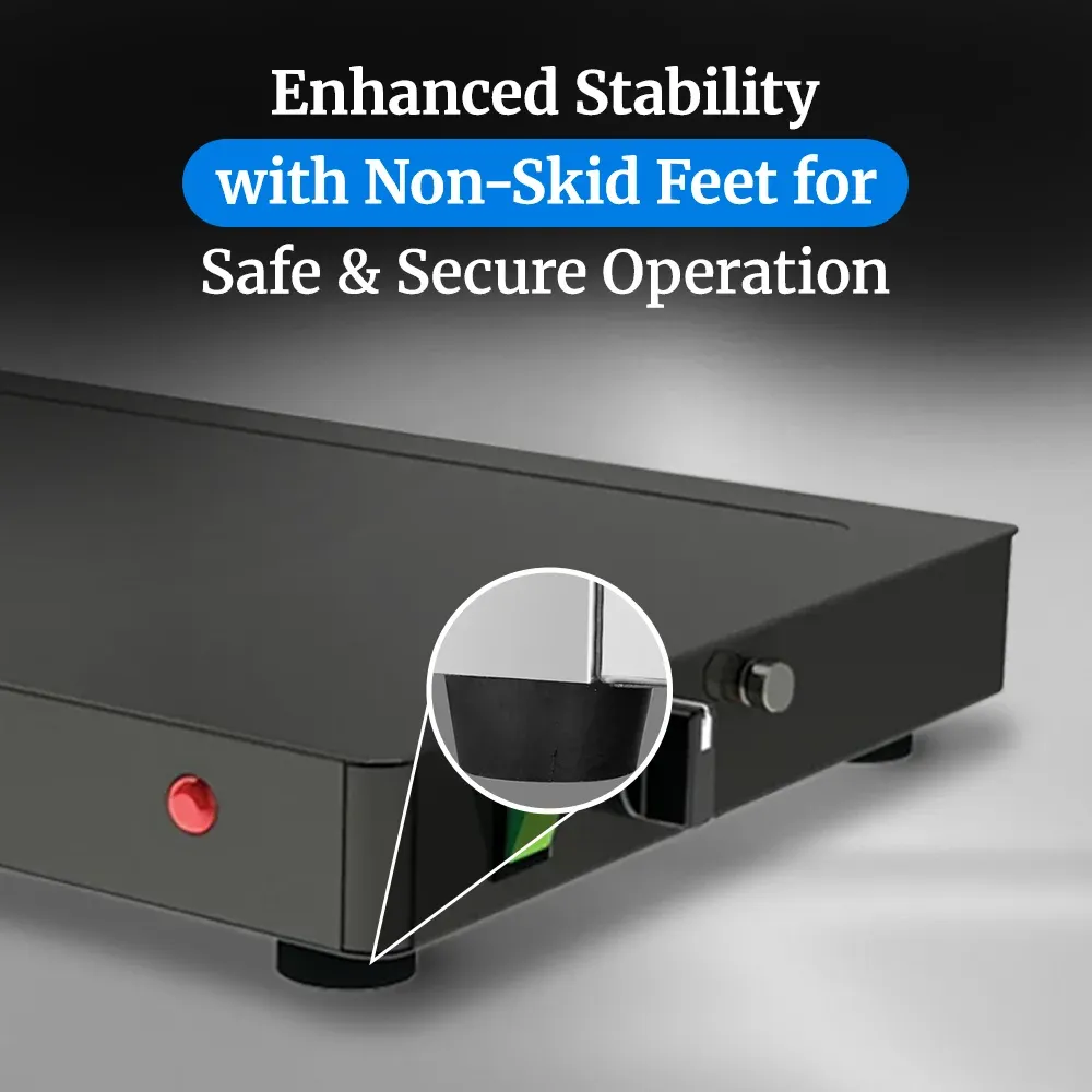 Cadco compact heavy-duty countertop warming shelf with stainless finish, adjustable temperature, durable build for catering or commercial food display