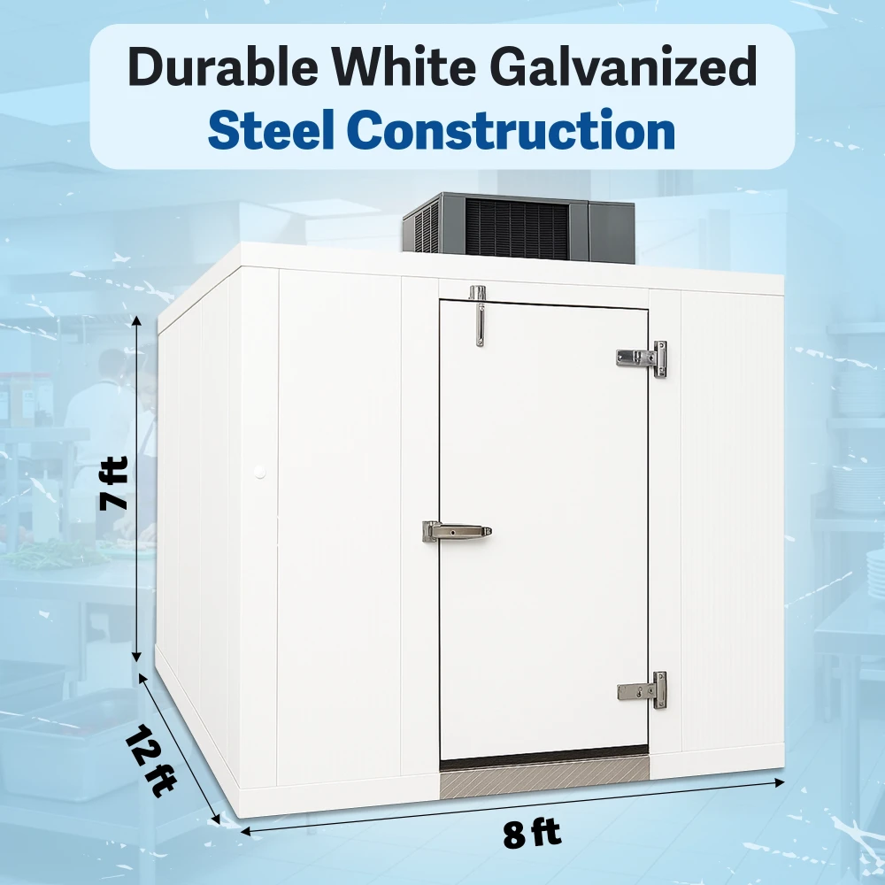 PolarBox Series 8' x 12' Quick Ship Floorless Walk-In Cooler with Remote Refrigeration