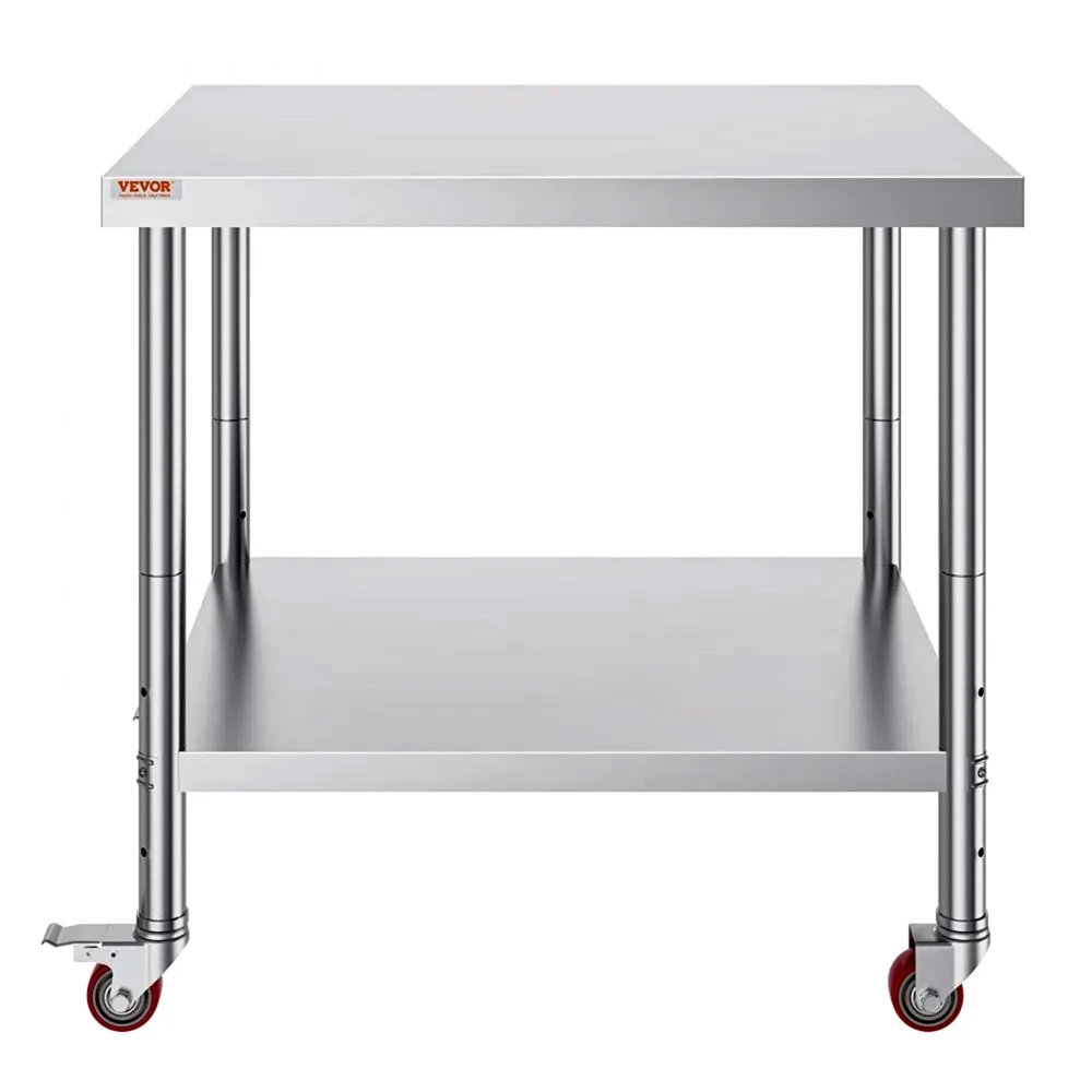 Chefpro Series Stainless Steel Work Table with 3 Adjustable Height Levels, 700 lbs, 30" x 36" x 34"