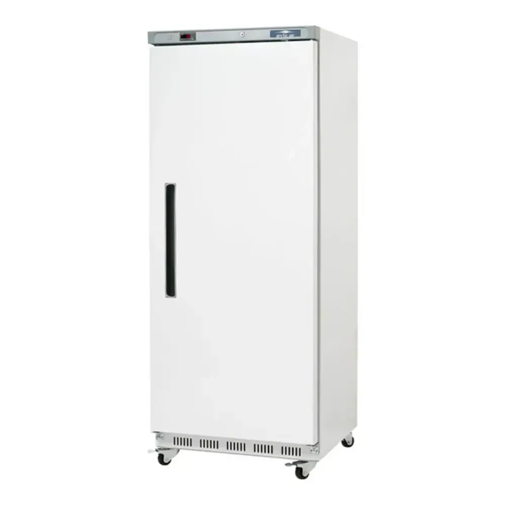 Arctic Air clean white single-door reach-in refrigerator, perfect for cafes and restaurants requiring compact and reliable chilled storage every day.
