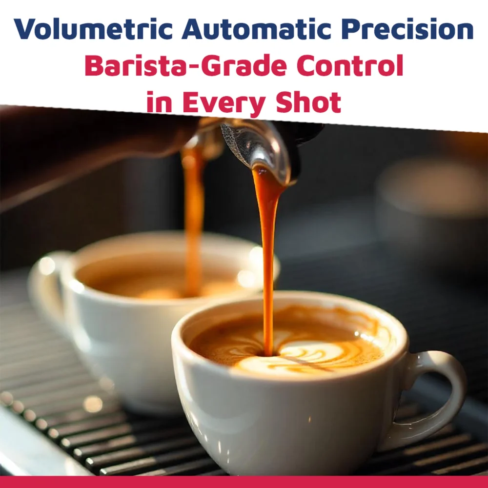 Nuova Simonelli two-group temperature-stable espresso machine with T3 tech and multi-boiler system delivers precise brewing in a compact café setup.