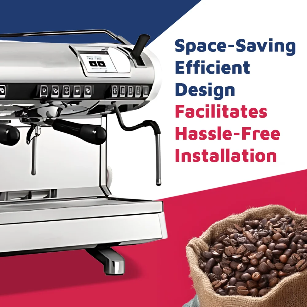 Nuova Simonelli two-group temperature-stable espresso machine with T3 tech and multi-boiler system delivers precise brewing in a compact café setup.