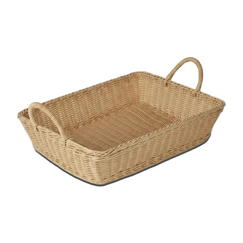 ChefCraft Series Rectangular Woven Basket, 19" x 14" x 4", Natural
