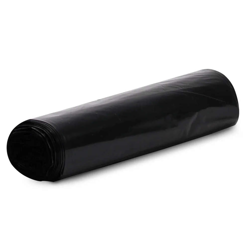 TrashGuard Series 33 Gallon 0.79 MIL 33" x 39" High-Density Black Trash Bag / Can Liner, 250 Bags/Case