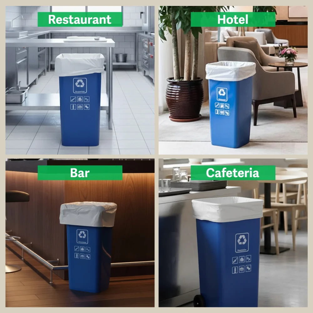 TrashGuard Series 0.50 MIL 24" x 32" Low-Density White Heavy Trash Bag / Can Liner, 500 Bags/Case