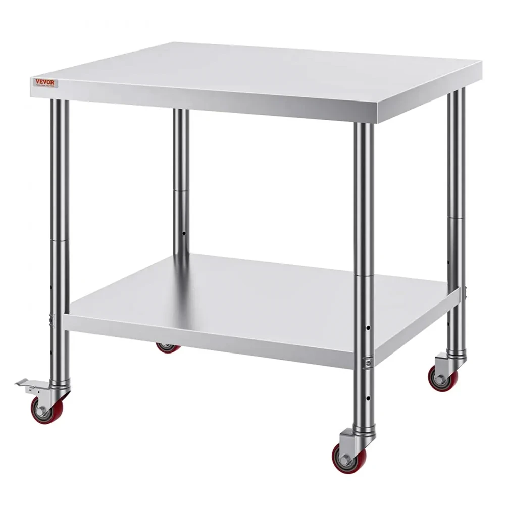 Chefpro Series Stainless Steel Work Table with 3 Adjustable Height Levels, 700 lbs, 30" x 36" x 34"