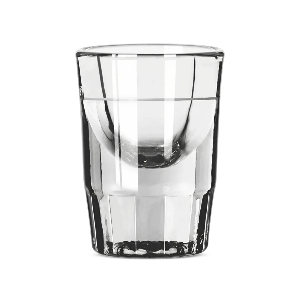 Round fluted shot glass from Libbey with a pour line for measured service and sleek presentation, ideal for bars and restaurant lounges.