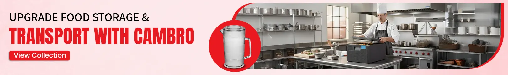 Cambro food storage and transport containers used by chefs for safe, efficient food handling in commercial kitchens.