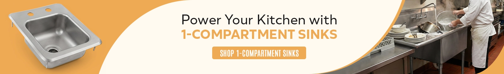 Stainless steel 1-compartment commercial sink designed for food prep and dishwashing in restaurant kitchens